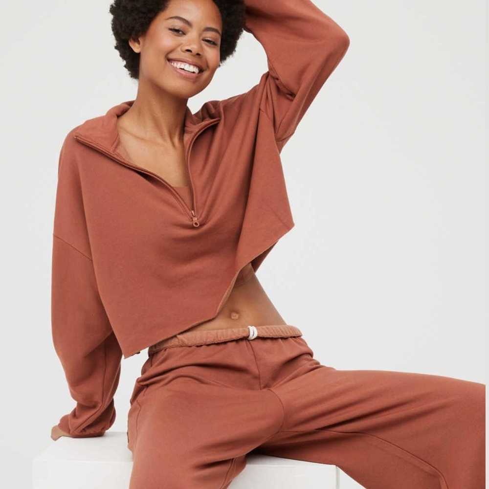 OFFLINE By Aerie OTT Fleece Quarter Zip Sweatshirt